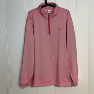Peter Millar 1/4 zip long sleeve pullover red and white stripes size XXL